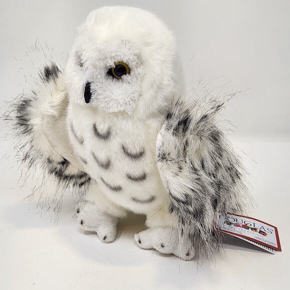 Douglas Wizard Snowy Owl White Black Spotted 8" Plush Stuffed Animal Soft Toy - Picture 2 of 8